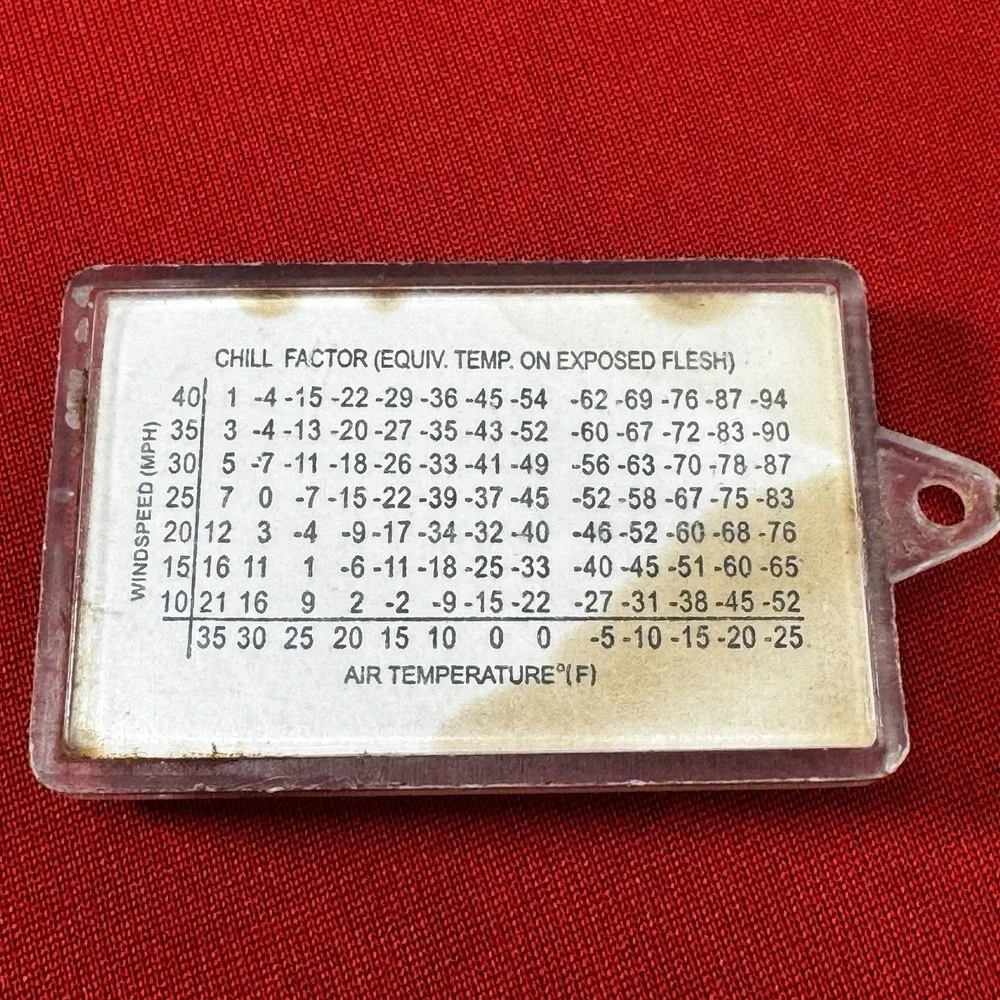 Vintage North American Fishing Club Keychain, Temperature Gauge, Compass & Chill